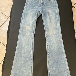 Blue Flare Wide Leg Jeans Classic Denim